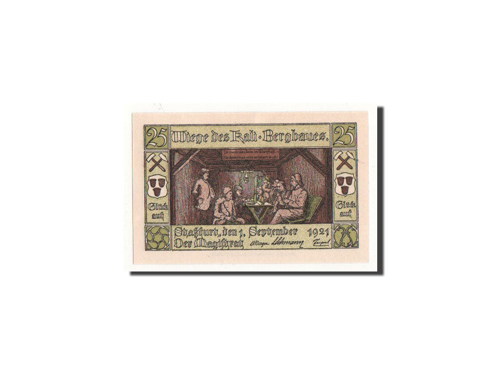 Biljet, Duitsland, Strassfurt, 25 Pfennig, personnage 1, 1921, 1921-09-01