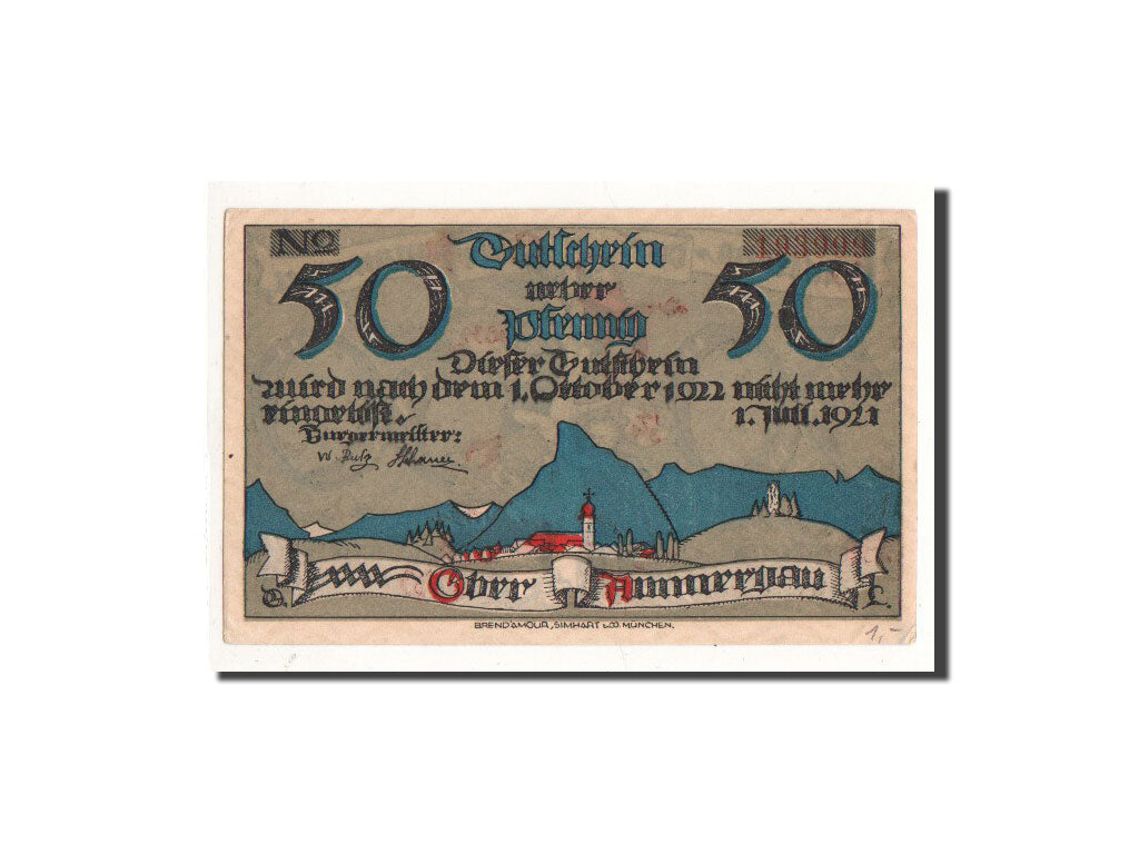 Biljet, Duitsland, Oberammergau, 50 Pfennig, personnage, 1921, 1921-07-01