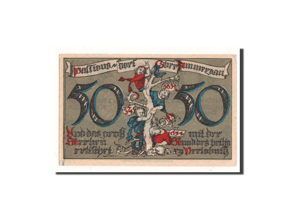 Biljet, Duitsland, Oberammergau, 50 Pfennig, personnage, 1921, 1921-07-01