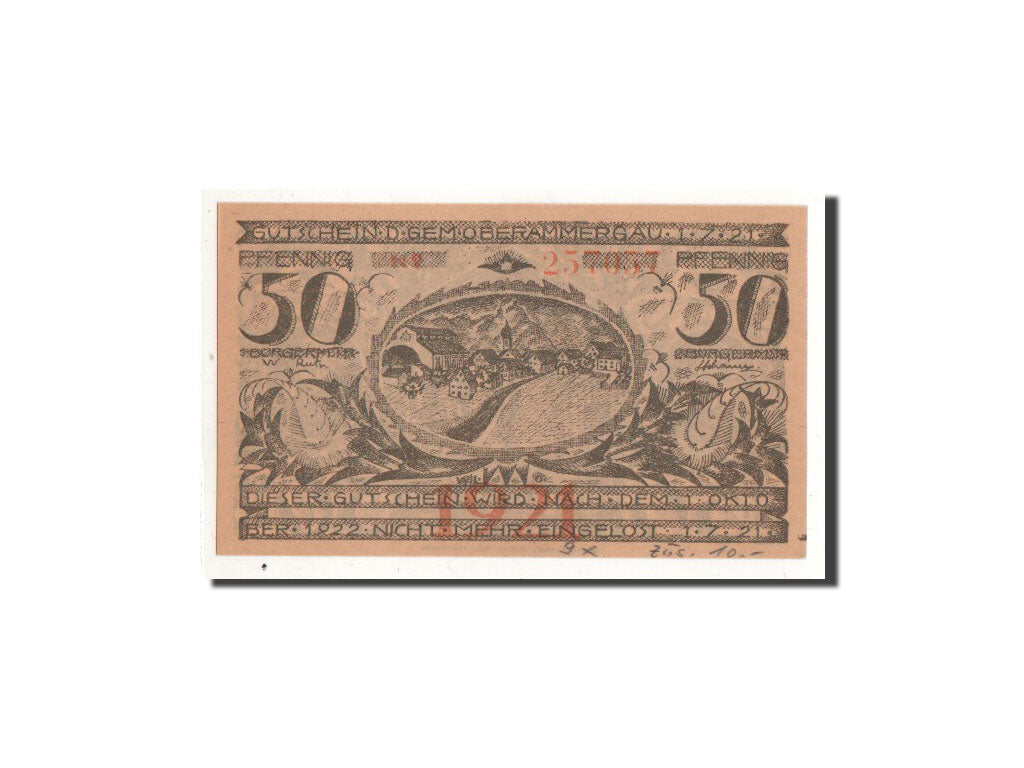 Banknote, Germany, Oberammergau, 50 Pfennig, portrait, 1921, 1921-07-01