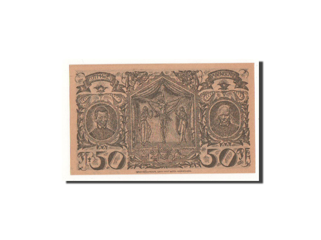 Banknote, Germany, Oberammergau, 50 Pfennig, portrait, 1921, 1921-07-01
