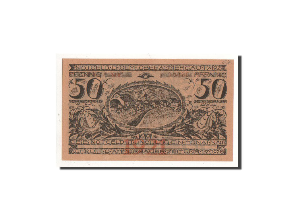 Banconote, Germania, Oberammergau, 50 Pfennig, portrait, 1921, 1921-07-01, FDS