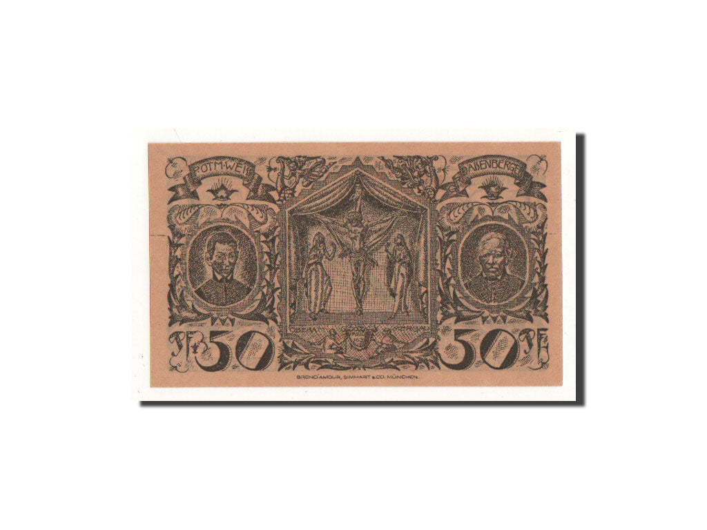 Banconote, Germania, Oberammergau, 50 Pfennig, portrait, 1921, 1921-07-01, FDS