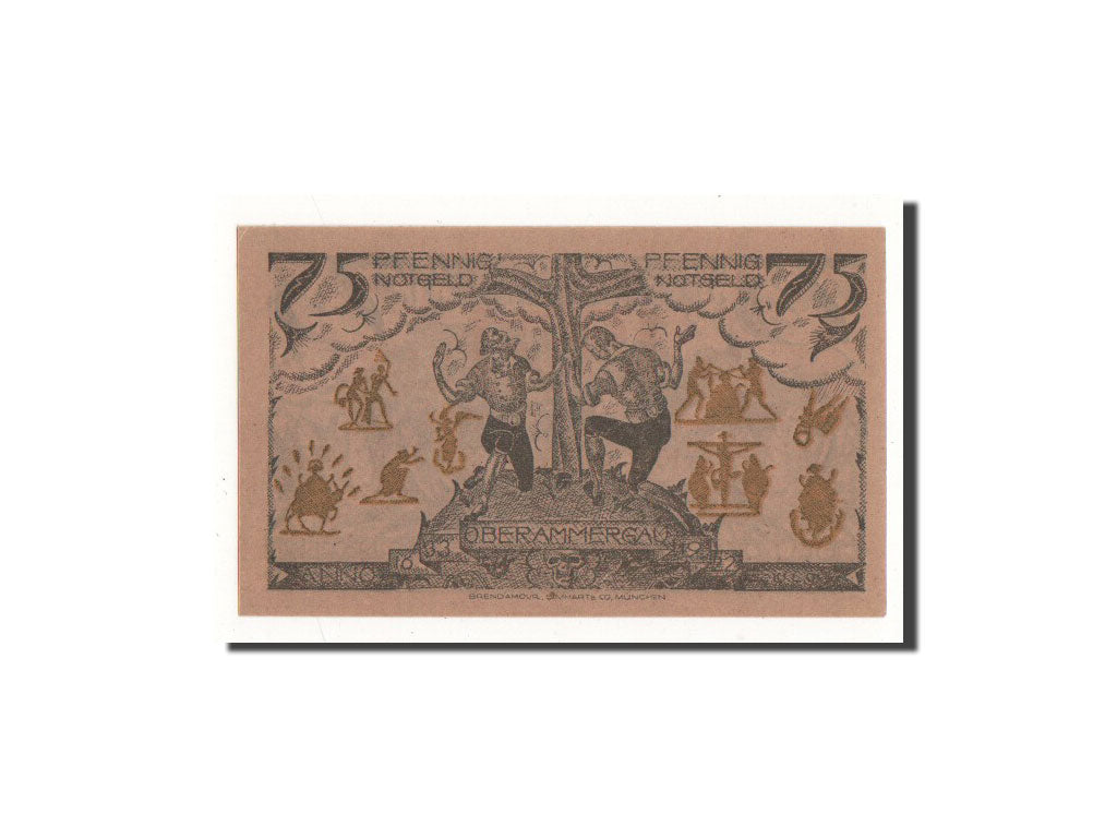 Banknote, Germany, Oberammergau, 75 Pfennig, personnage, 1921, 1921-07-01