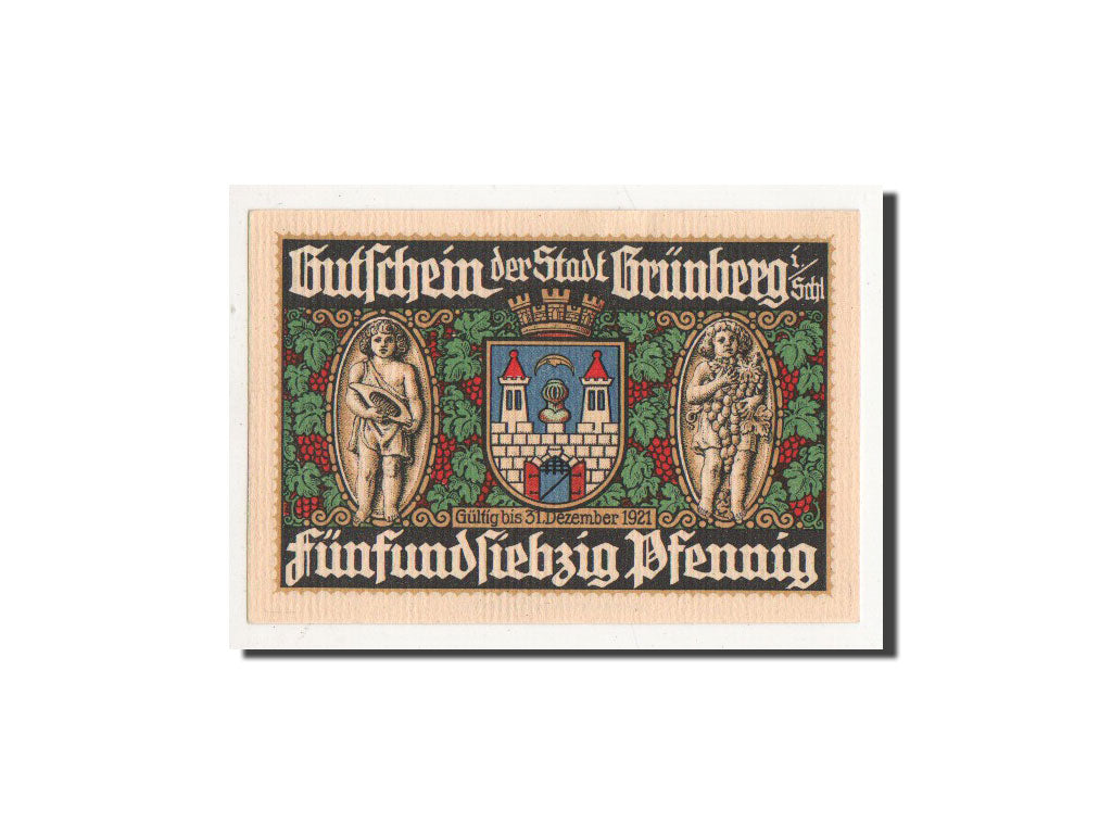 Banconote, Germania, Grünberg, 75 Pfennig, Ville, O.D, Undated, FDS, Mehl:489.4