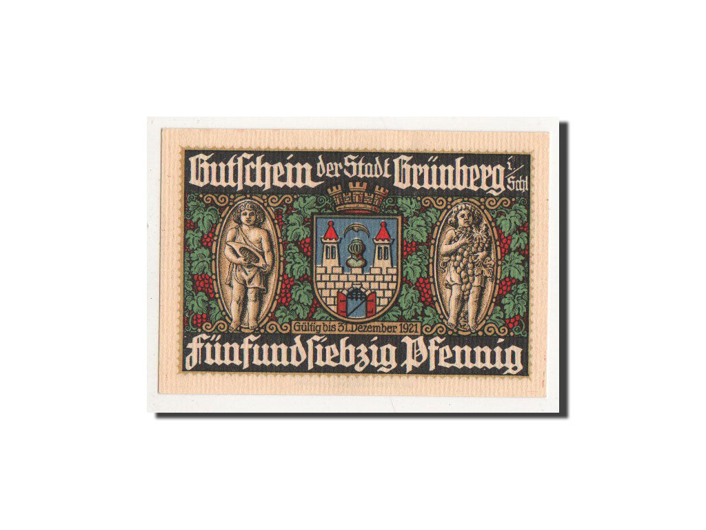 Banconote, Germania, Grünberg, 75 Pfennig, place, O.D, Undated, FDS, Mehl:489.4