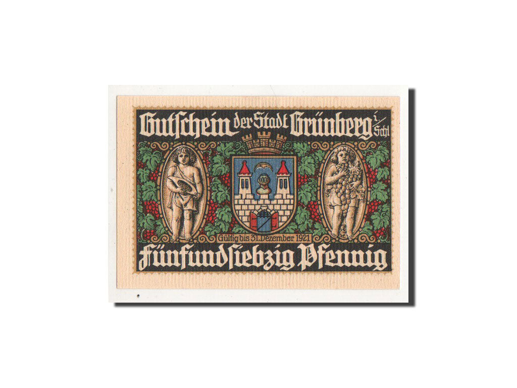 Banconote, Germania, Grünberg, 75 Pfennig, tour, O.D, Undated, FDS, Mehl:489.4