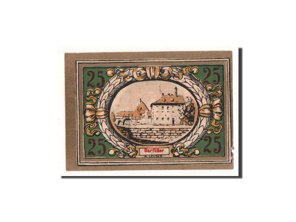Banconote, Germania, Langensalza Stadt, 25 Pfennig, maison 2, 1921, Undated