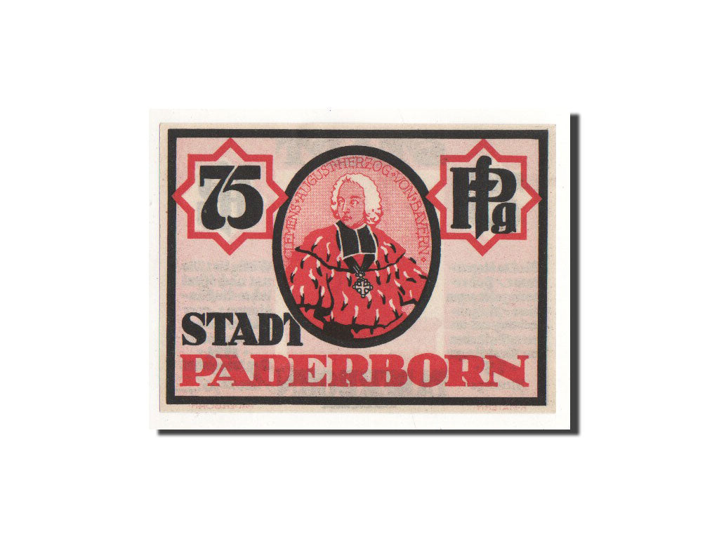 Geldschein, Deutschland, Paderborn, 75 Pfennig, statue, 1921, 1921-11-10, UNZ