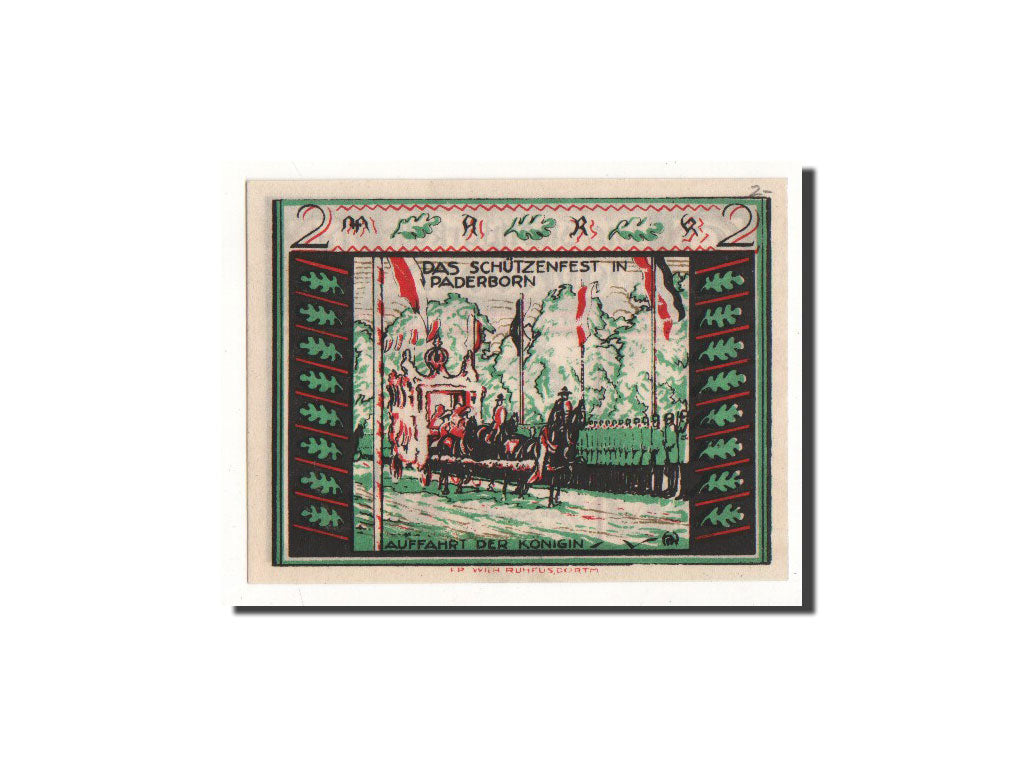 Geldschein, Deutschland, Paderborn, 2 Mark, Diligence, 1921, 1921-11-10, UNZ