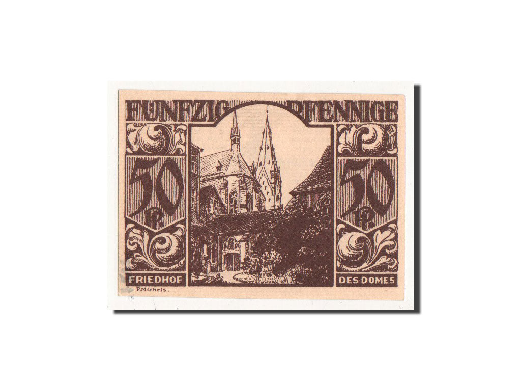 Billet, Allemagne, Paderborn, 50 Pfennig, Eglise, 1921, 1921-11-10, NEUF