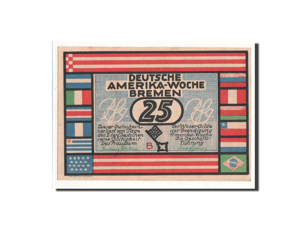 Billet, Allemagne, Bremen, 25 Pfennig, paysage 1, 1923, Undated, NEUF