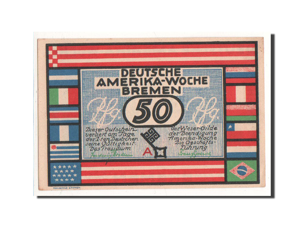 Biljet, Duitsland, Bremen, 50 Pfennig, bateau, 1923, Undated, NIEUW, Mehl:166.1
