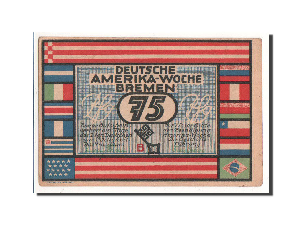 Geldschein, Deutschland, Bremen, 75 Pfennig, Port, 1923, Undated, UNZ
