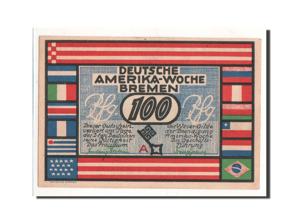Geldschein, Deutschland, Bremen, 100 Pfennig, Batiment, 1923, Undated, UNZ