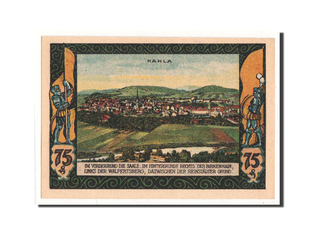 Banknote, Germany, Kahla, 75 Pfennig, paysage, 1921, 1921-11-01, UNC(65-70)