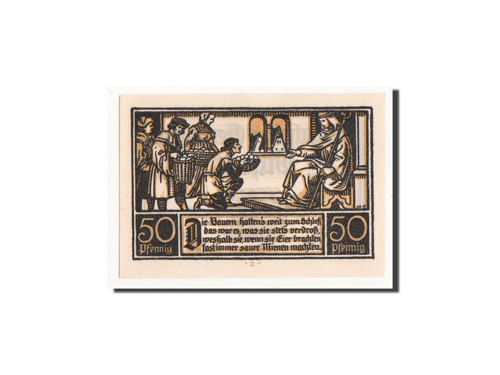 Biljet, Duitsland, Ditfurt Gemeinde, 50 Pfennig, personnage 1, 1921, 1921-07-01