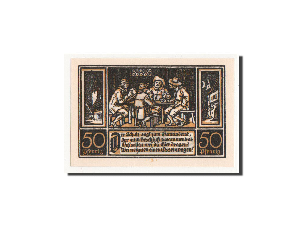 Biljet, Duitsland, Ditfurt Gemeinde, 50 Pfennig, personnage 2, 1921, 1921-07-01
