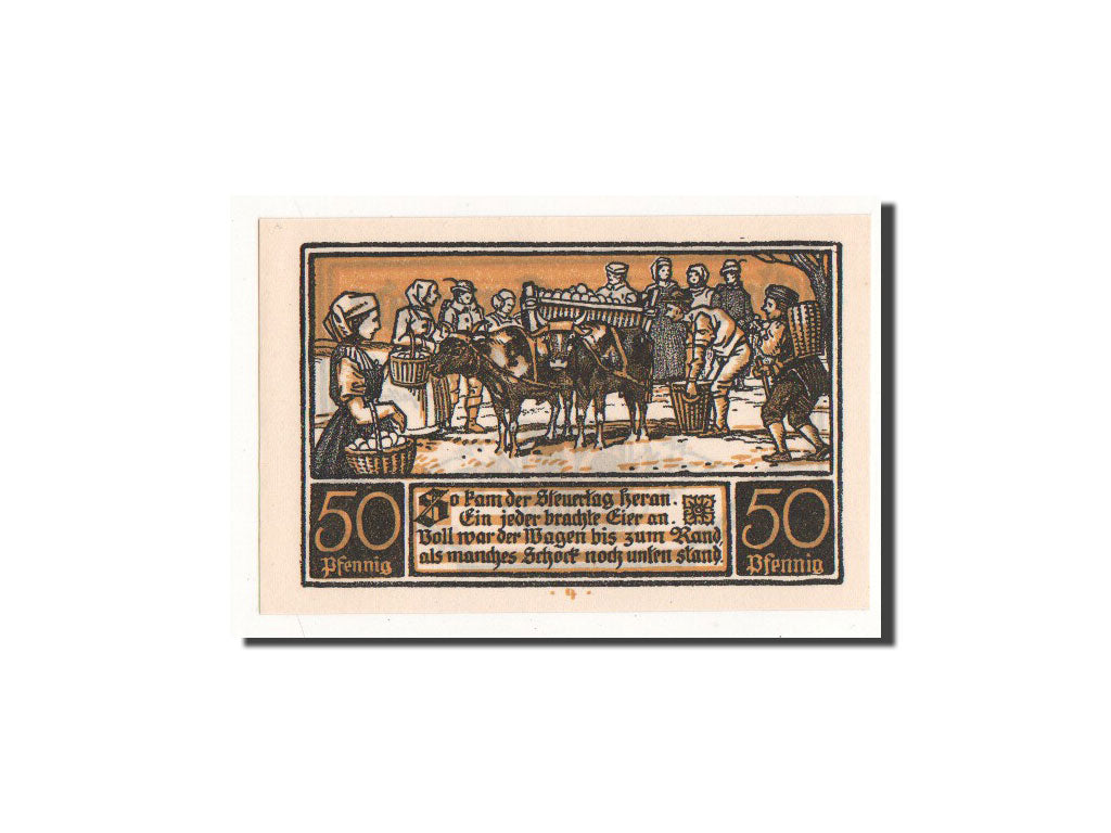 Biljet, Duitsland, Ditfurt Gemeinde, 50 Pfennig, personnage 3, 1921, 1921-07-01