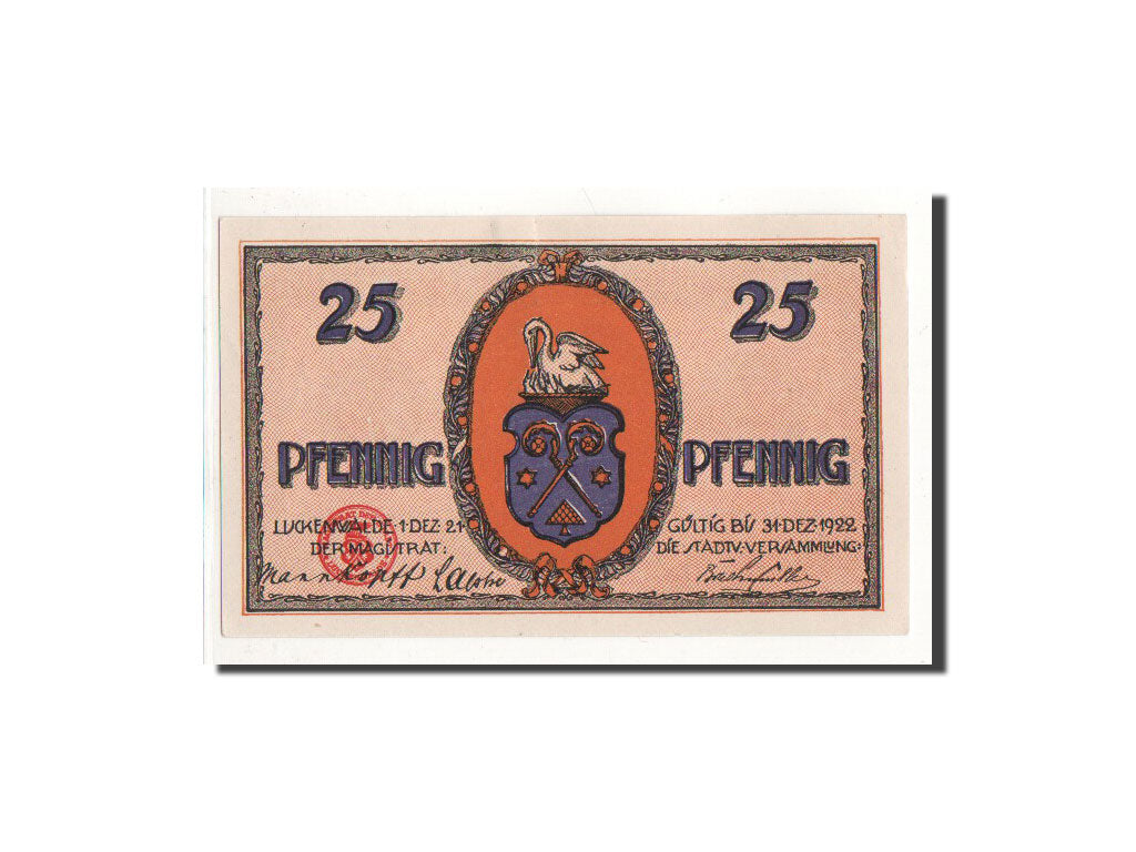Biljet, Duitsland, Luckenwalde, 25 Pfennig, métier à tisser, 1921, 1921-12-01