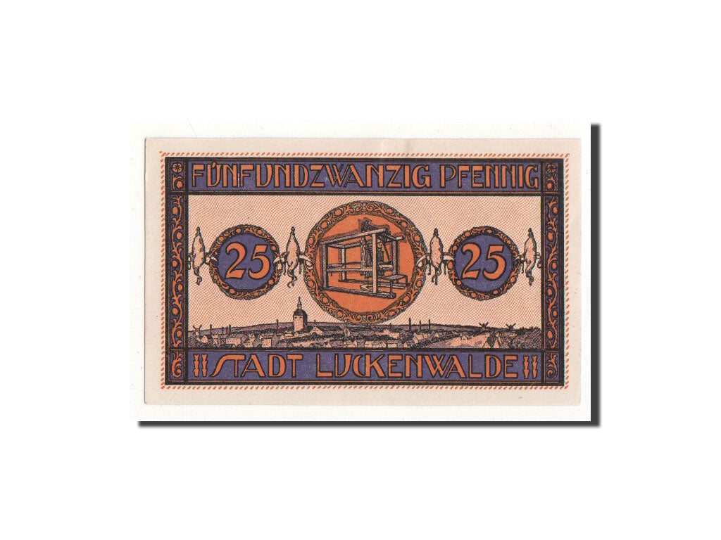 Biljet, Duitsland, Luckenwalde, 25 Pfennig, métier à tisser, 1921, 1921-12-01