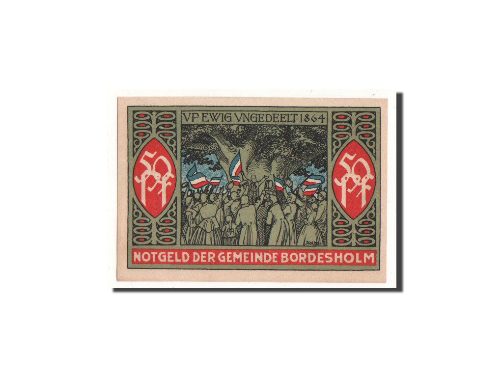 Biljet, Duitsland, Bordesholm, 50 Pfennig, rassemblement, 1921, 1921-06-30