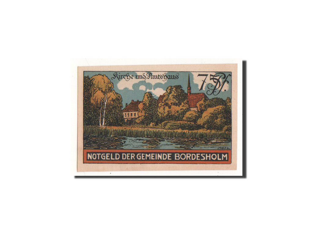 Billete, Alemania, Bordesholm, 75 Pfennig, paysage, 1921, 1921-06-30, UNC