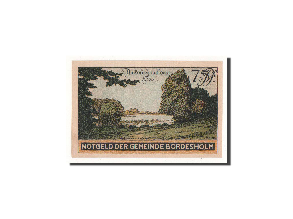 Banknot, Niemcy, Bordesholm, 75 Pfennig, paysage 1, 1921, 1921-06-30