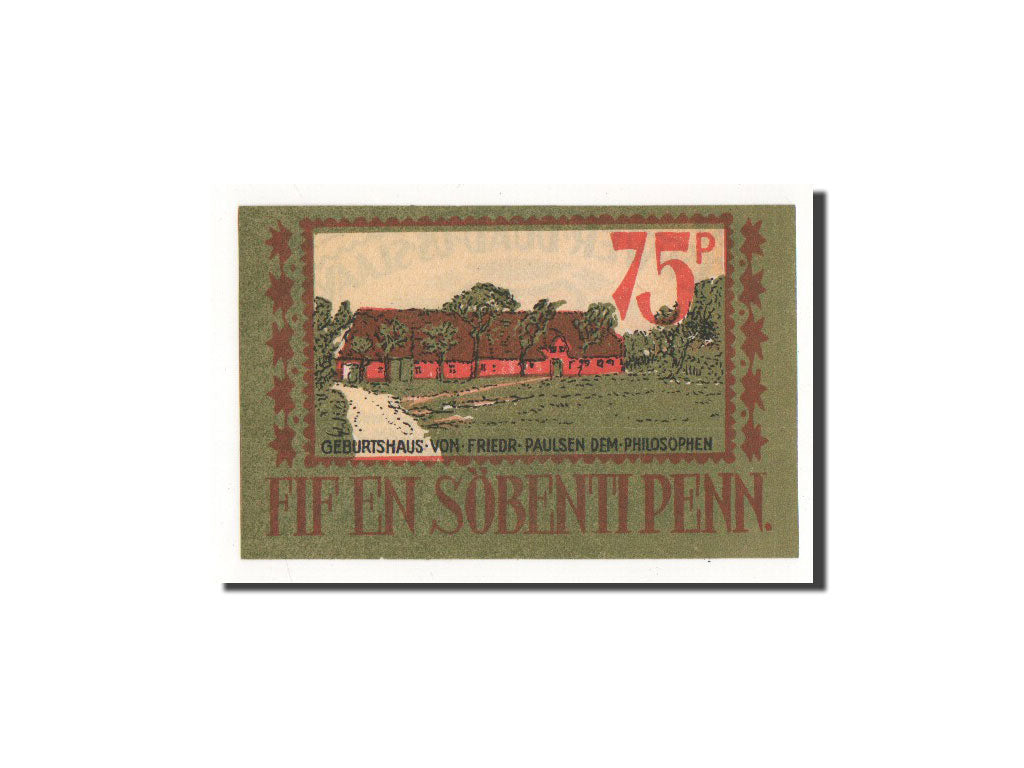 Biljet, Duitsland, Langenhorn Germeinde, 75 Pfennig, paysage, 1921, Undated