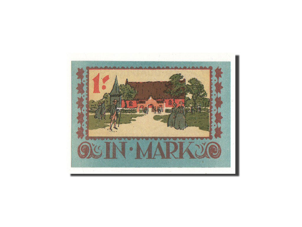 Biljet, Duitsland, Langenhorn Germeinde, 1 Mark, personnage, 1921, Undated