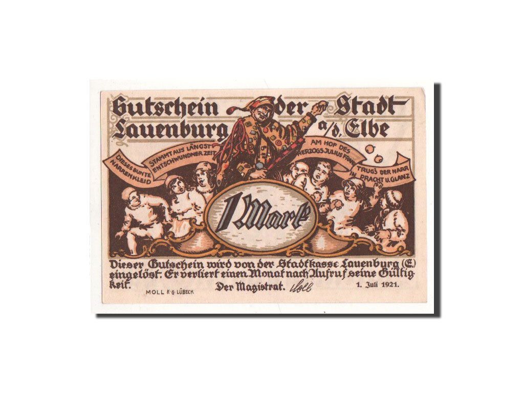 Banknote, Germany, Lauenburg a.d. Elbe, 1 Mark, personnage, 1921, 1921-07-01
