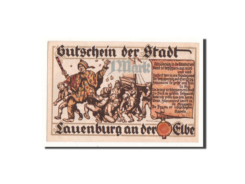 Banknote, Germany, Lauenburg a.d. Elbe, 1 Mark, personnage, 1921, 1921-07-01