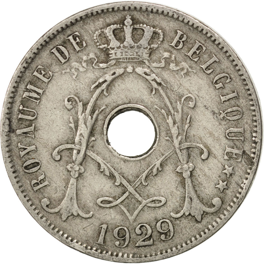 Monnaie, Belgique, 25 Centimes, 1929, TTB, Copper-nickel, KM:68.1
