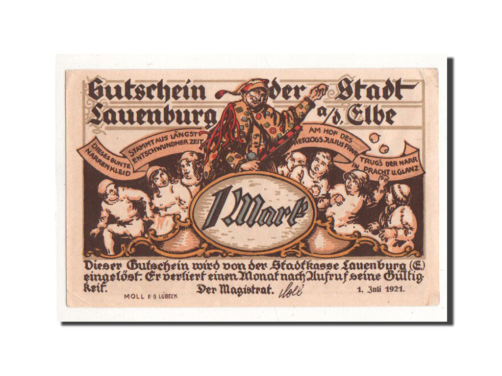 Banknote, Germany, Lauenburg a.d. Elbe, 1 Mark, personnage, 1921, 1921-07-01