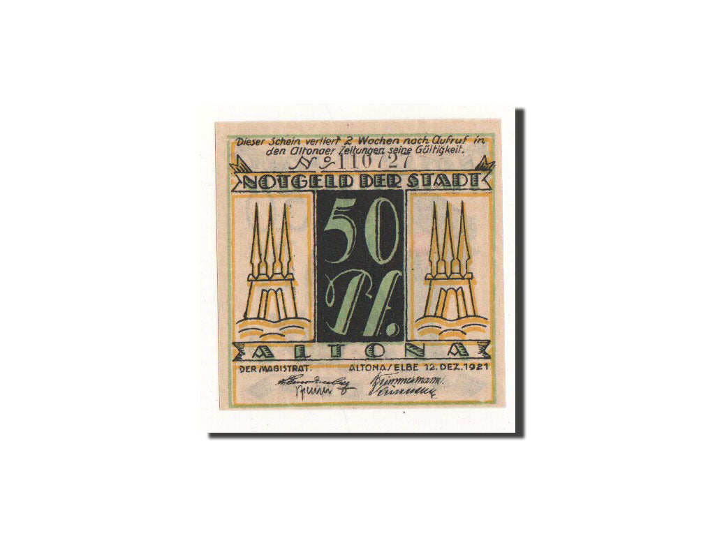 Billet, Allemagne, Altona, 50 Pfennig, personnage, 1921, 1921-12-12, NEUF