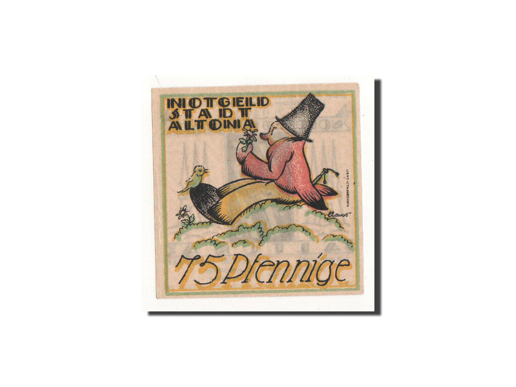 Geldschein, Deutschland, Altona, 75 Pfennig, personnage, 1921, 1921-12-12, UNZ