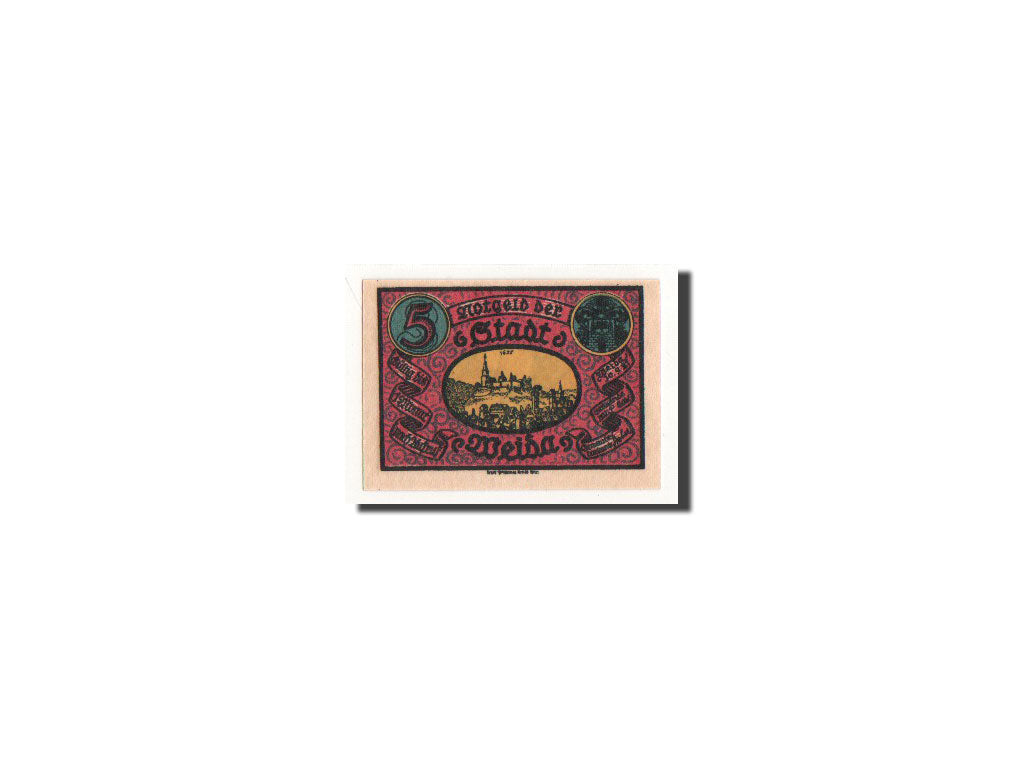 Banknote, Germany, Weida Stadt, 5 Pfennig, Ville, 1921, 1921-09-30, UNC(65-70)
