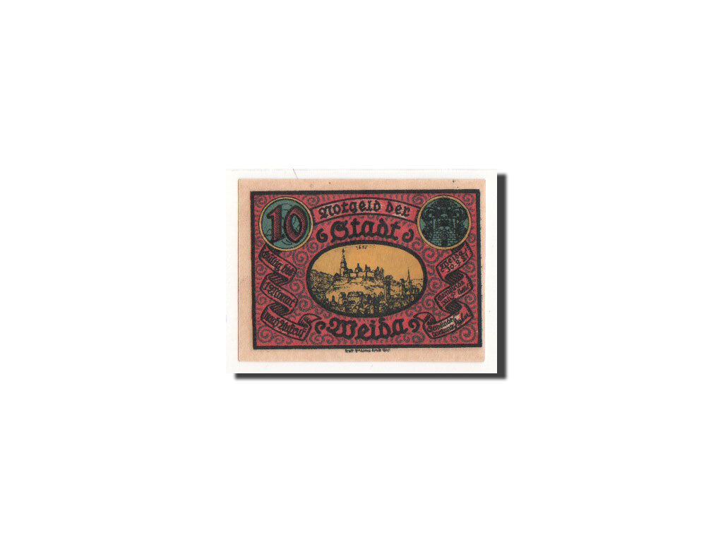 Billete, Alemania, Weida Stadt, 10 Pfennig, Ville, 1921, 1921-09-30, UNC