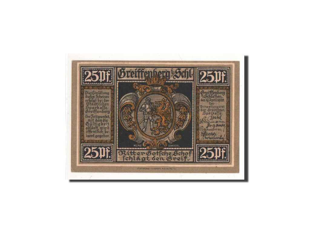 Geldschein, Deutschland, Greiffenberg, 25 Pfennig, personnage, 1920, 1920-04-19