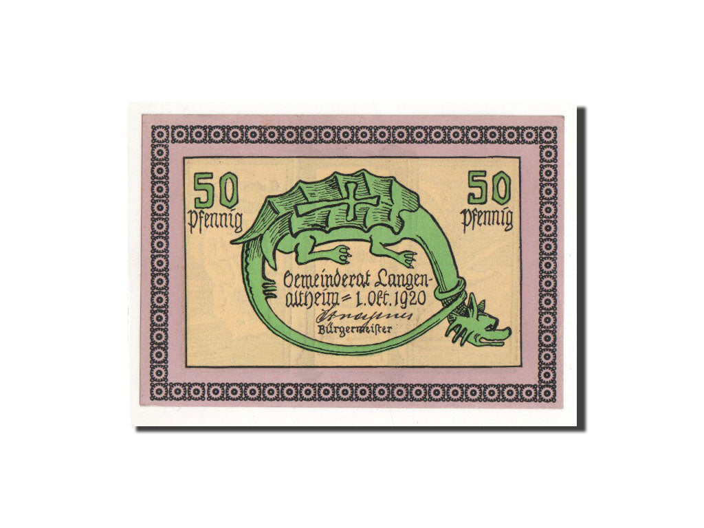 Geldschein, Deutschland, Langenaltheim, 50 Pfennig, falaise, 1920, 1920-10-01
