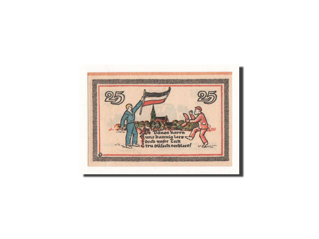 Billete, Alemania, Leck, 25 Pfennig, drapeau, O.D, Undated, UNC, Mehl:780.1