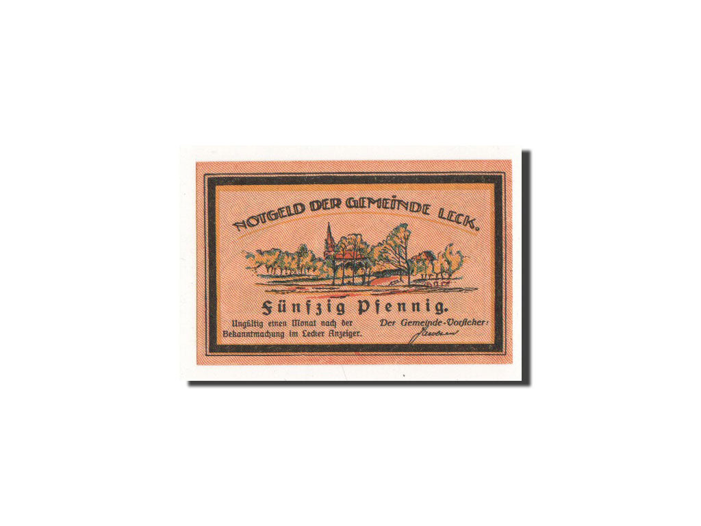 Billete, Alemania, Leck, 50 Pfennig, Monument, O.D, Undated, UNC, Mehl:780.1