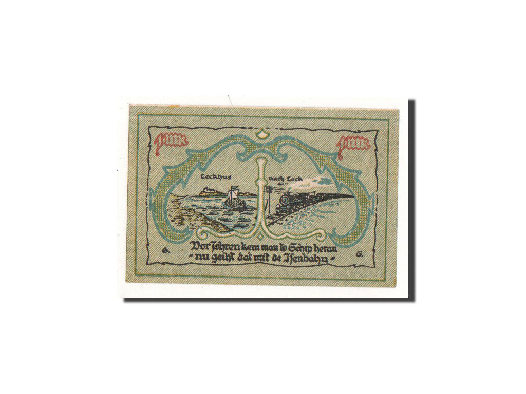 Billet, Allemagne, Leck, 1 Mark, transport, O.D, Undated, NEUF, Mehl:780.1