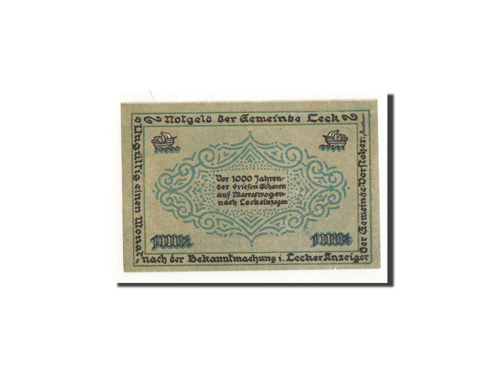 Billet, Allemagne, Leck, 1 Mark, transport, O.D, Undated, NEUF, Mehl:780.1