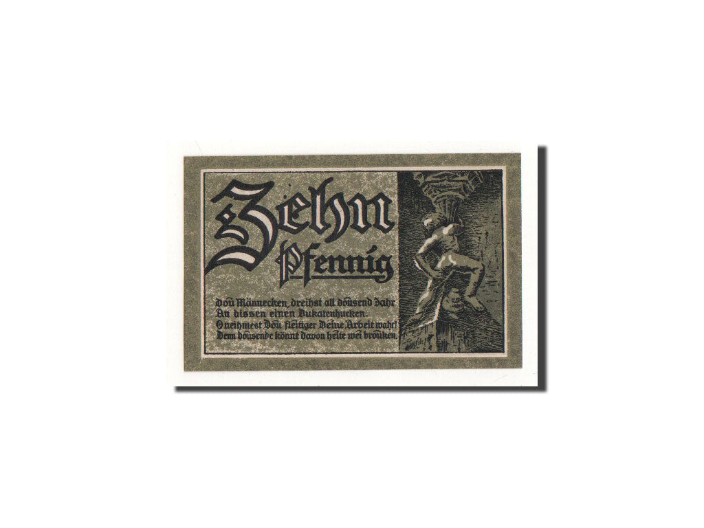 Geldschein, Deutschland, Goslar Stadt, 10 Pfennig, personnage, 1920, Undated