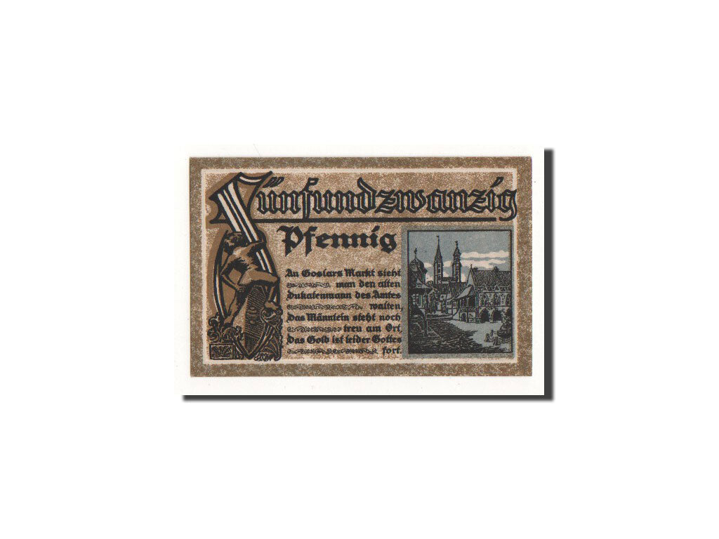 Geldschein, Deutschland, Goslar Stadt, 25 Pfennig, Eglise, 1920, Undated, UNZ
