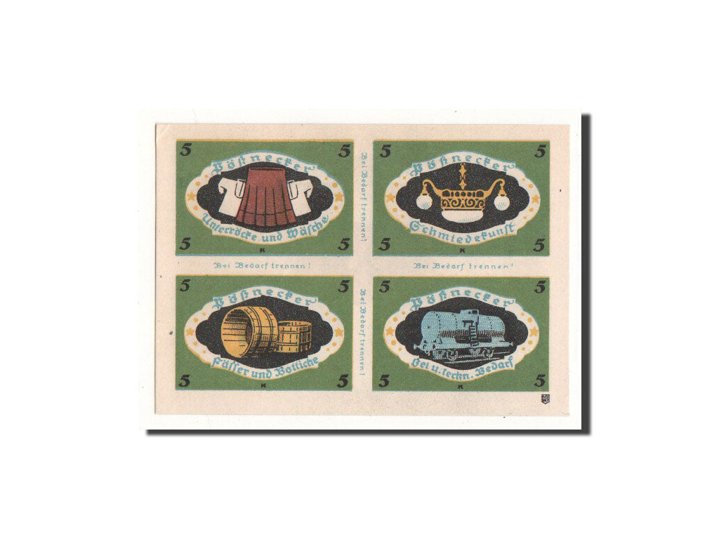 Banknote, Germany, Possneck, 20 Pfennig, Objets, O.D, Undated, UNC(65-70)