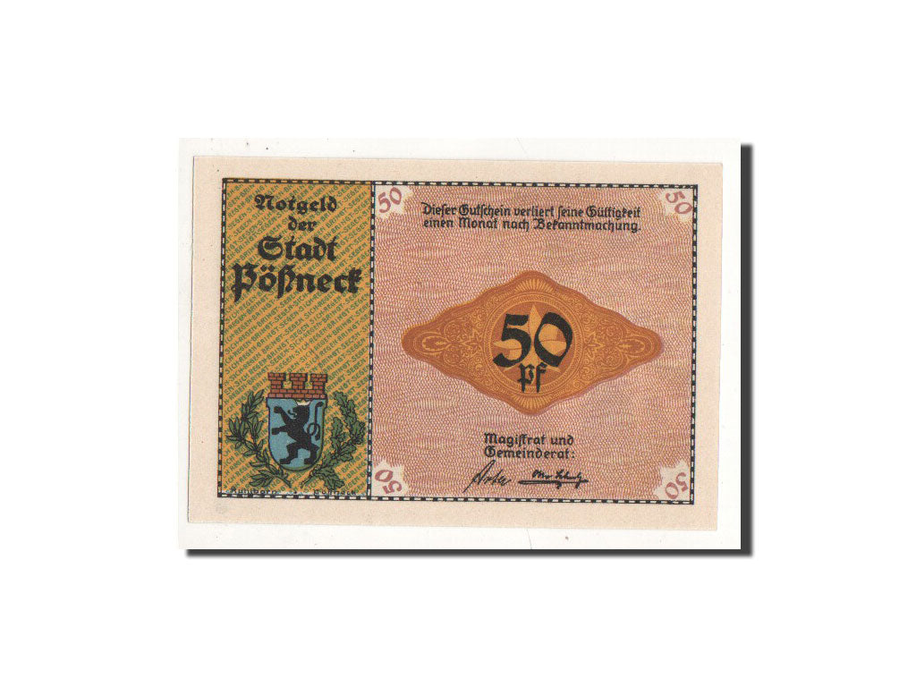 Banknote, Germany, Possneck, 50 Pfennig, personnage, O.D, Undated, UNC(65-70)
