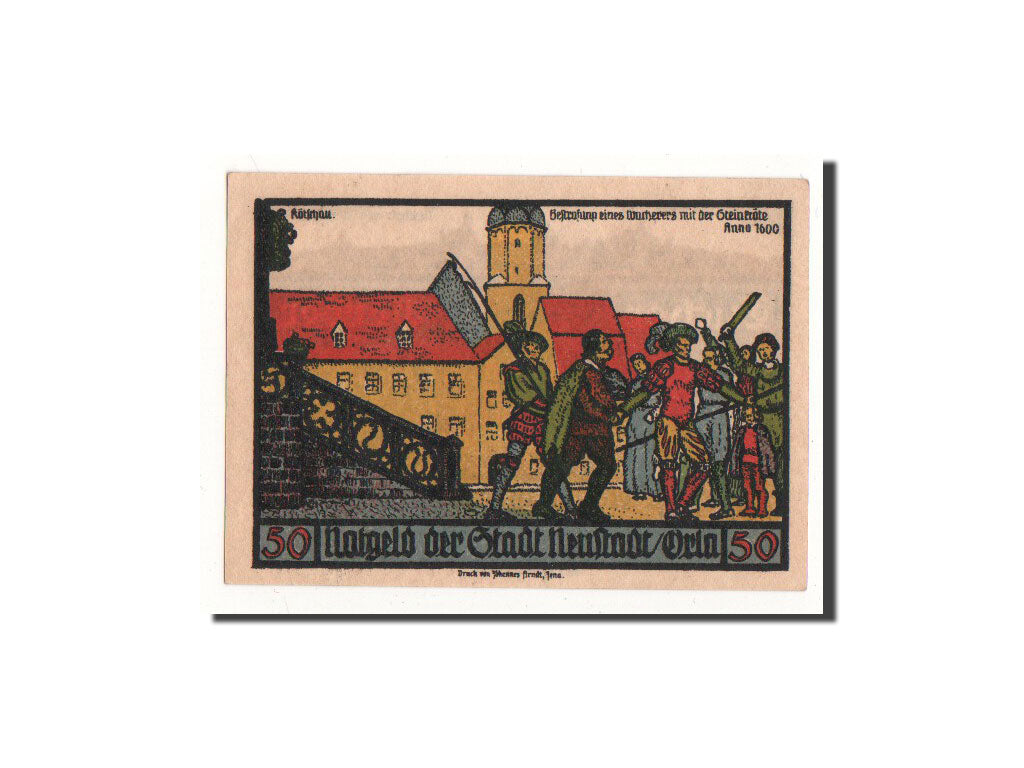 Billete, Alemania, Neustadt a.d Orla Stadt, 50 Pfennig, personnage, 1921