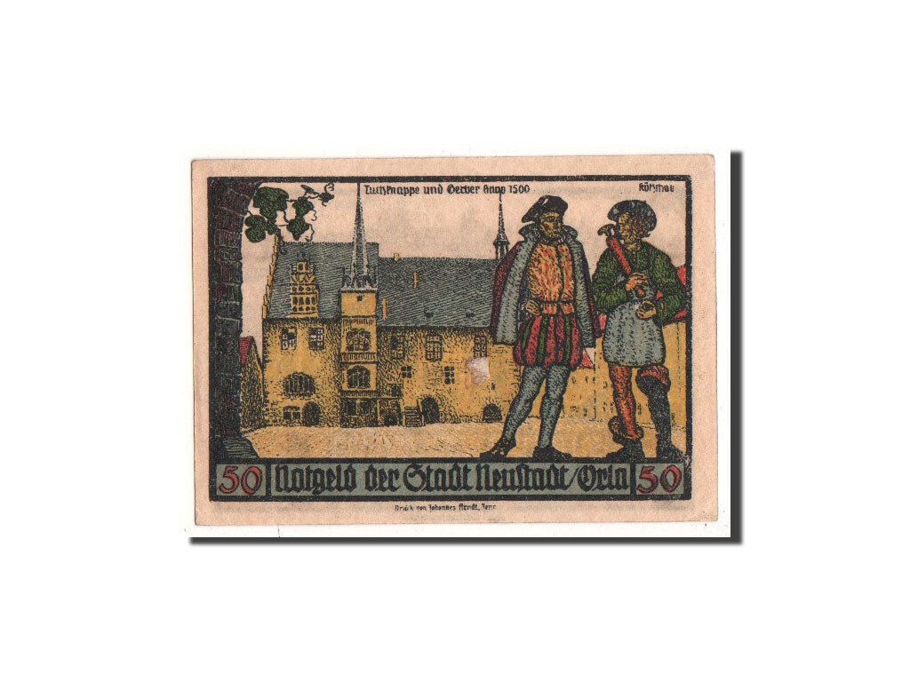Billete, Alemania, Neustadt a.d Orla Stadt, 50 Pfennig, personnage 3, 1921